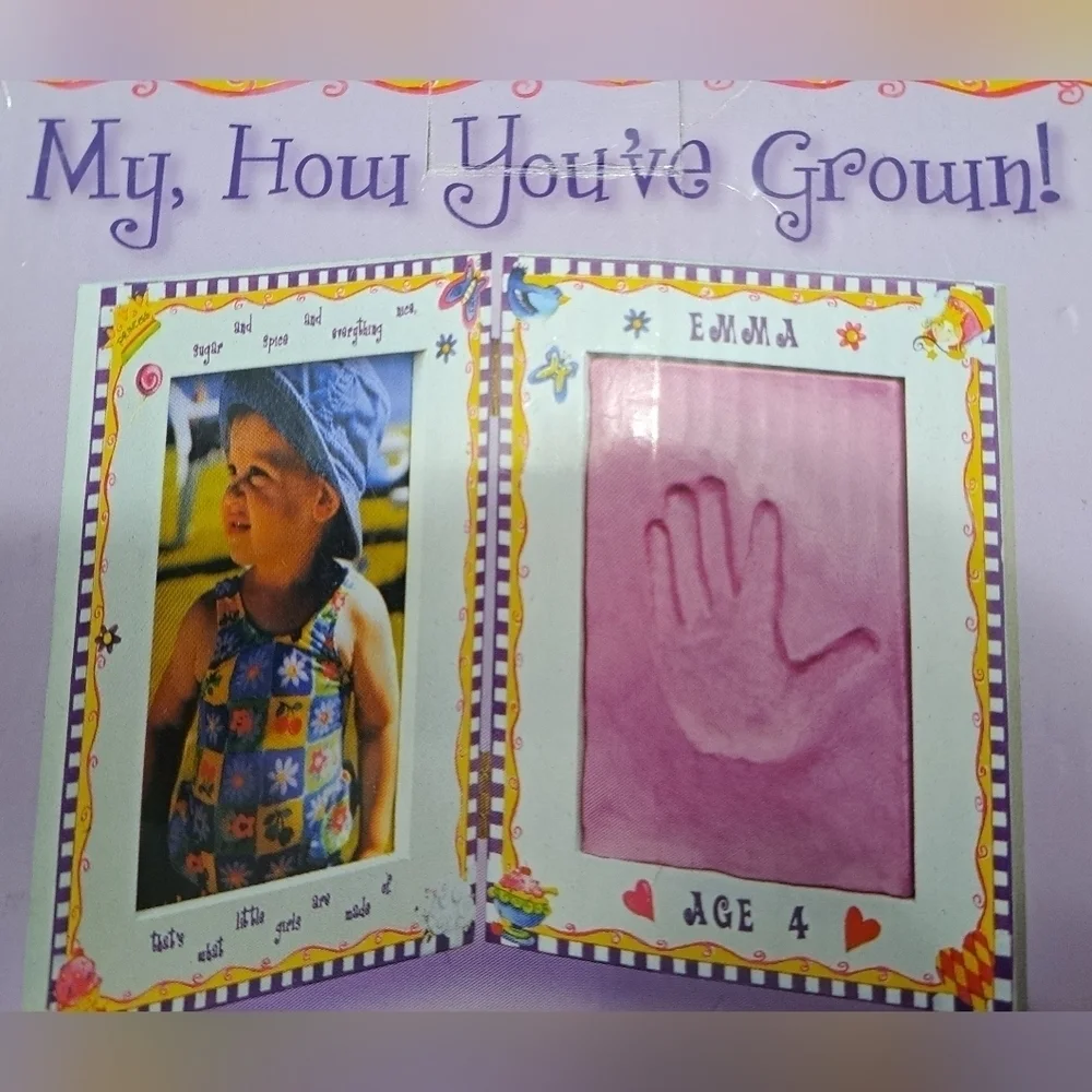NIB Milestones Handprint Photo Frame Fits 5x7 Photo